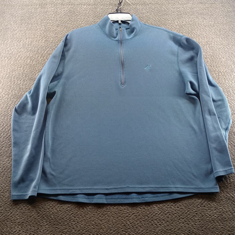 EMS Techwick Men Large Blue 1/4 Zip Pullover Athletic Long Sleeve Shirt Hiking